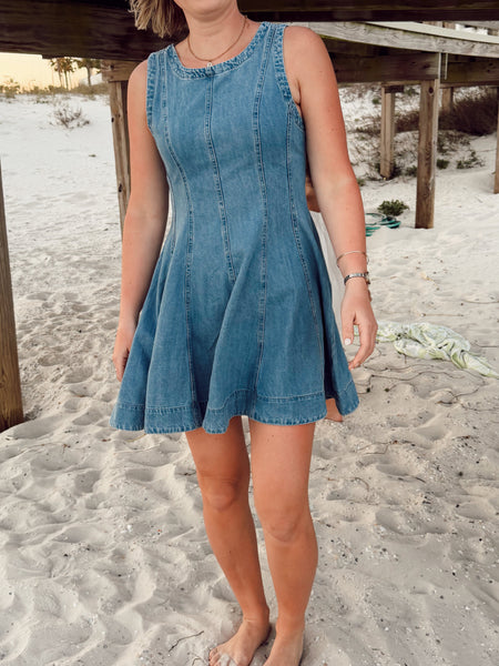 Denim Sleeveless Mini Dress