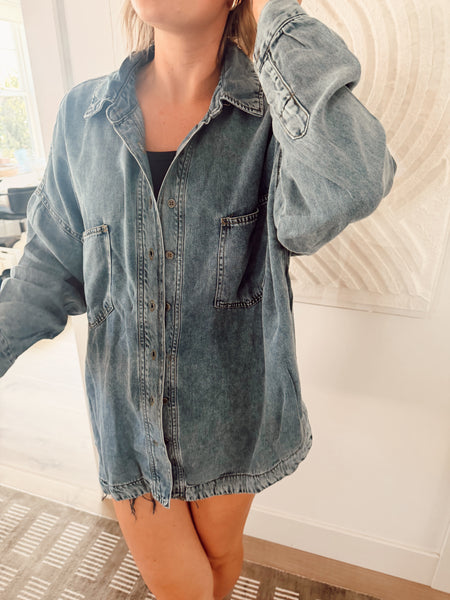 Sierra Chambray Top - Plus Sized-